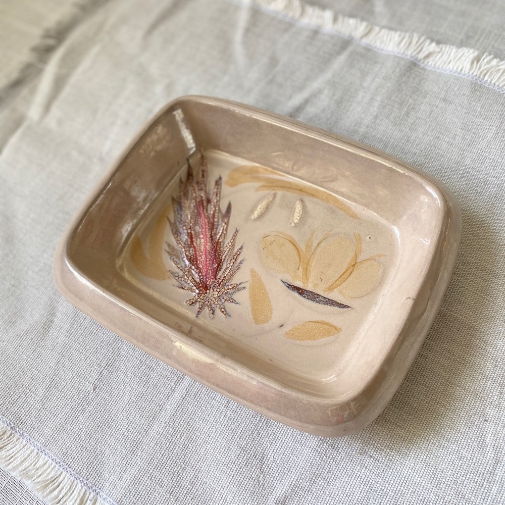 Vintage La Roue French Pottery Tray Trinket Dish